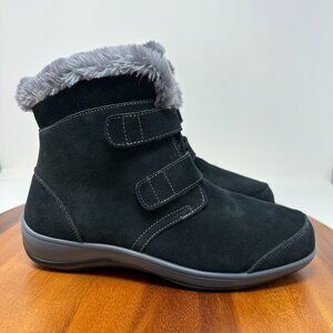 Orthofeet Florence Pull on Boots Size 10 B Black Suede Orthopedic Snow